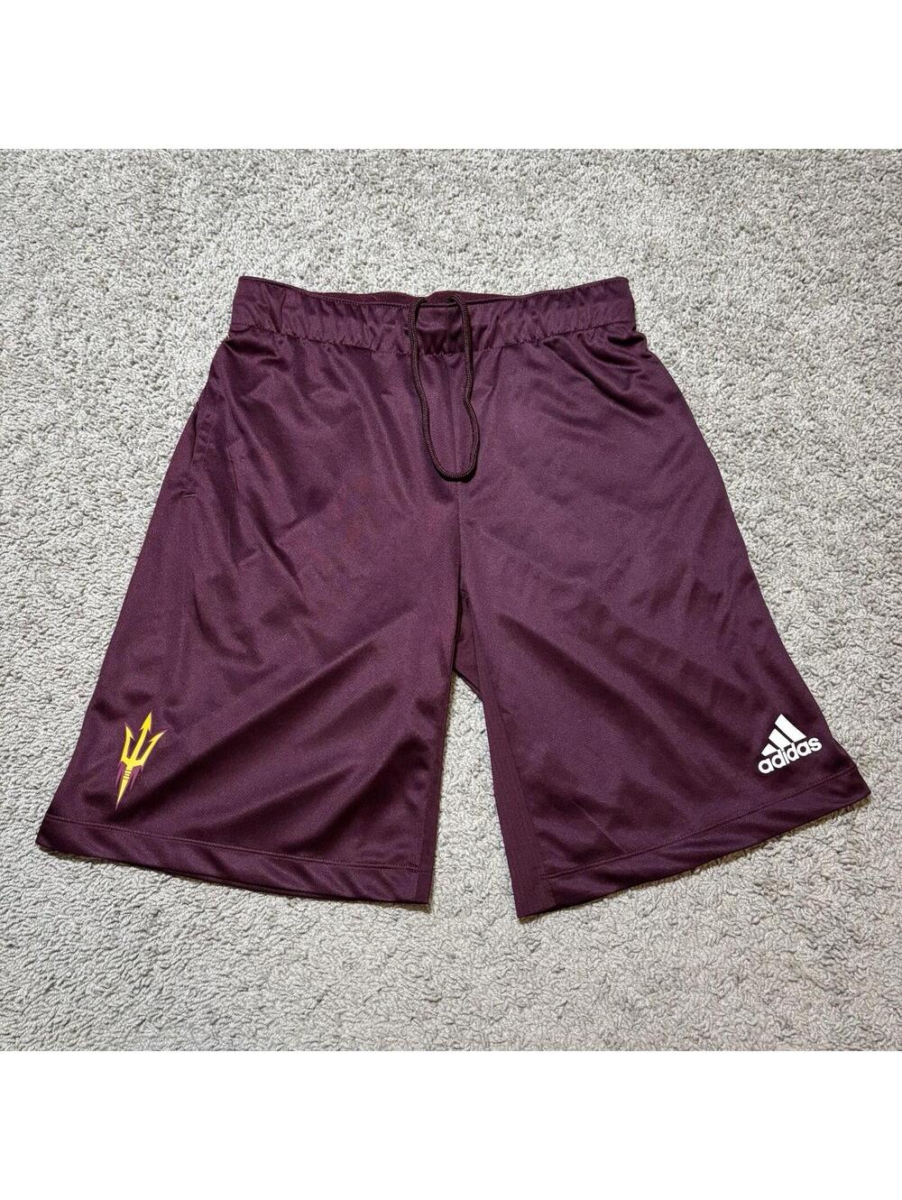 Adidas ASU Arizona State Sun Devils Burgandy Team Issue Basketball Shorts Mens S